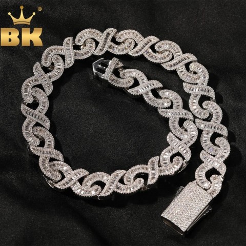 BLING KING Women's 15mm Unisex Cuban Choker Zirconia Ice Out Necklace