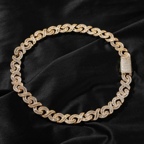BLING KING Women's 15mm Unisex Cuban Choker Zirconia Ice Out Necklace