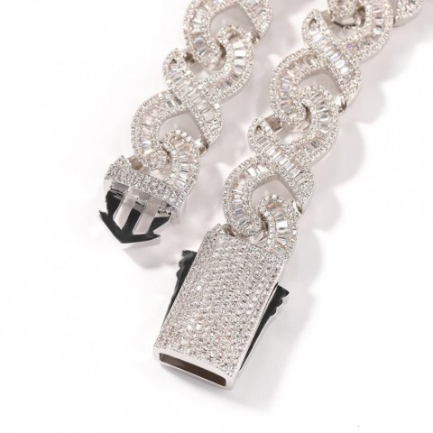 BLING KING Women's 15mm Unisex Cuban Choker Zirconia Ice Out Necklace
