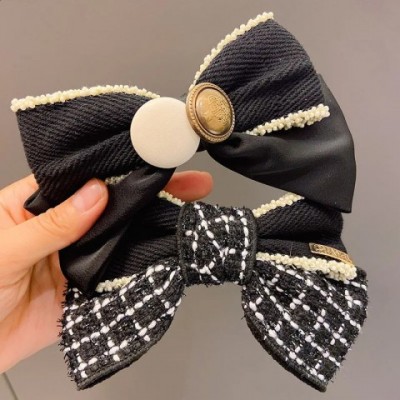 Elegant Women's Crystal Diamond Headbands with Bow Hair Clip