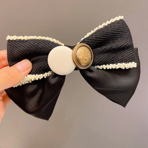 Elegant Women's Crystal Diamond Headbands with Bow Hair Clip