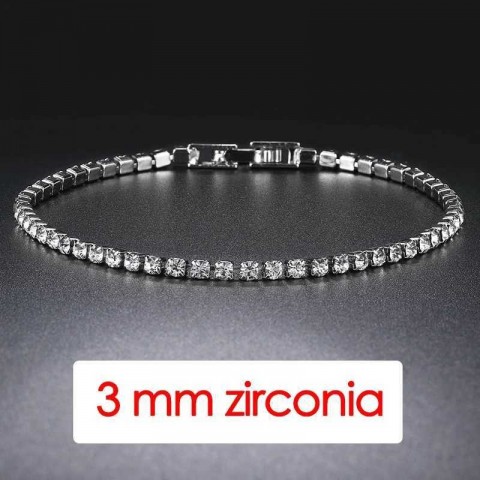Womens Trendy AAA Cubic Zirconia Tennis Bracelet in Silver Color