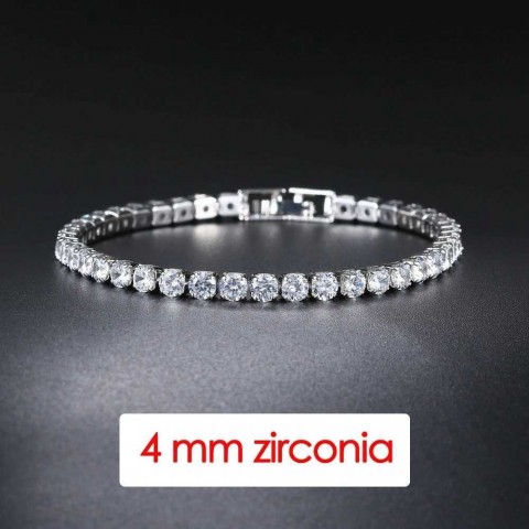Womens Trendy AAA Cubic Zirconia Tennis Bracelet in Silver Color