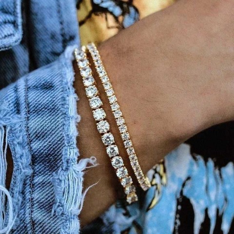 Womens Trendy AAA Cubic Zirconia Tennis Bracelet in Silver Color