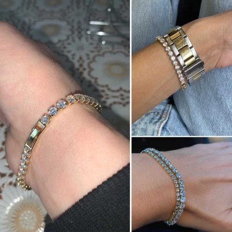 Womens Trendy AAA Cubic Zirconia Tennis Bracelet in Silver Color
