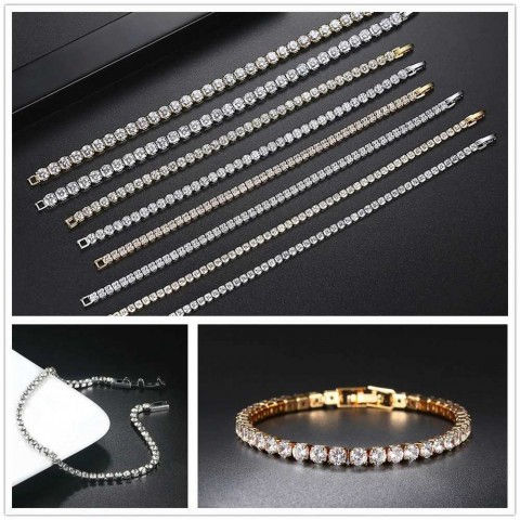 Womens Trendy AAA Cubic Zirconia Tennis Bracelet in Silver Color