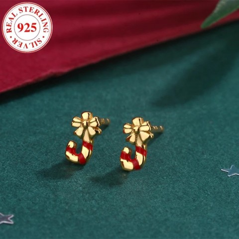 Sterling Silver Bohemian Bow Stud Earrings for Women Hypoallergenic Christmas Gift