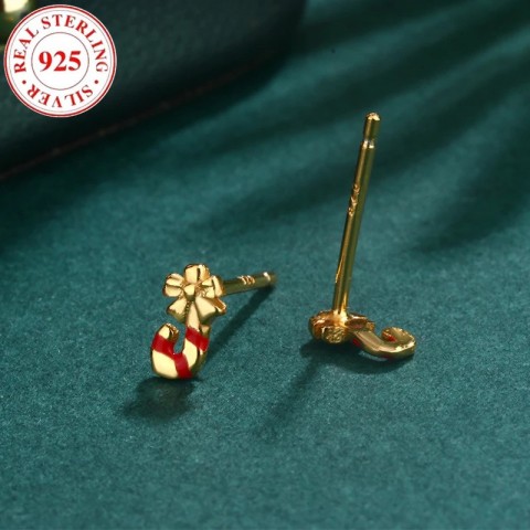 Sterling Silver Bohemian Bow Stud Earrings for Women Hypoallergenic Christmas Gift