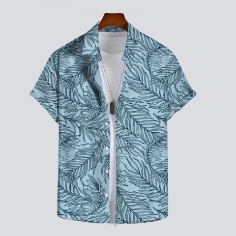 Men's 2025 Beach Casual Shirts with 3D Palm Tree Print