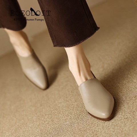 2024 Retro Fashion Women's Pumps - Chunky Heel Leather Shoes