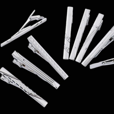 8pc Classic Metal Tie Clip Set for Men - Perfect Business and Wedding Gift