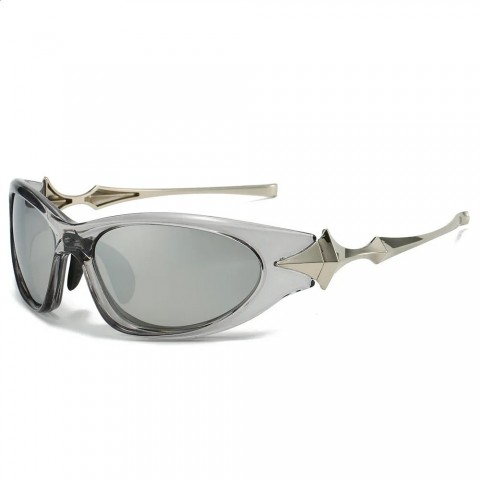 Y2K Cyberpunk Sport Sunglasses for Men with Retro Four Corner Star Design