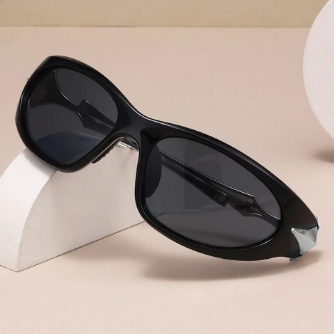 Y2K Cyberpunk Sport Sunglasses for Men with Retro Four Corner Star Design