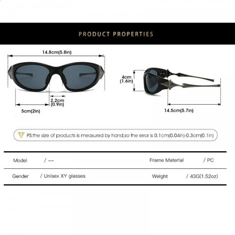 Y2K Cyberpunk Sport Sunglasses for Men with Retro Four Corner Star Design