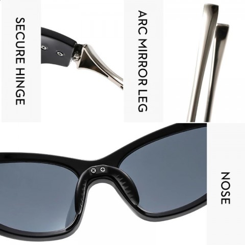 Y2K Cyberpunk Sport Sunglasses for Men with Retro Four Corner Star Design