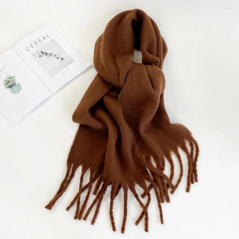 Luxury 2024 Women's Green Solid Pashmina Scarf for Winter Fashion
