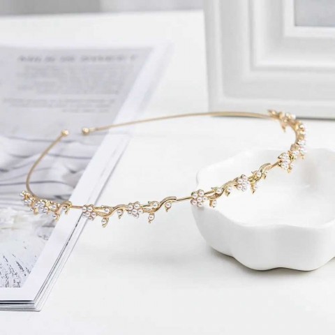 Crystal Water Drill Pearl Headpiece for Women - W241007