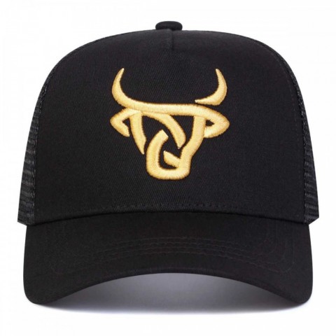Neutral Bull Head Embroidered Baseball Cap for Boys - Adjustable Mesh Sunscreen Hat