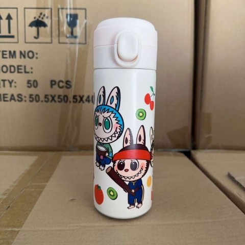 304 Stainless Steel Labubu Insulated Mug - Cute Cartoon Design for Students