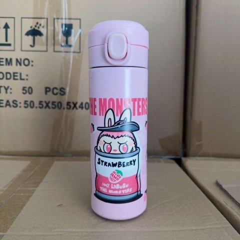 304 Stainless Steel Labubu Insulated Mug - Cute Cartoon Design for Students