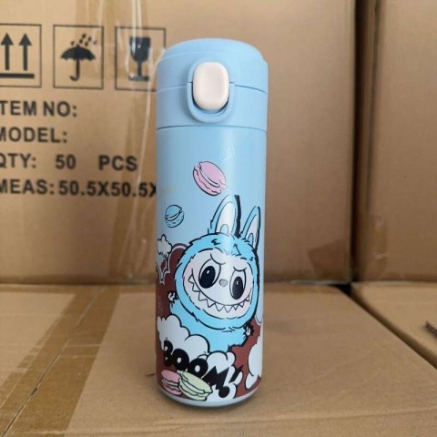 304 Stainless Steel Labubu Insulated Mug - Cute Cartoon Design for Students