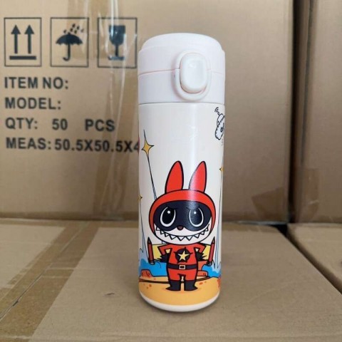 304 Stainless Steel Labubu Insulated Mug - Cute Cartoon Design for Students