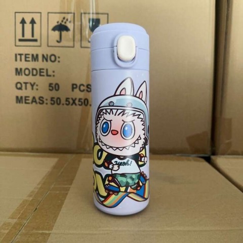 304 Stainless Steel Labubu Insulated Mug - Cute Cartoon Design for Students