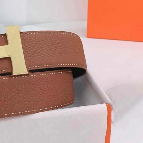 AAA Designer High-Quality Leather Belts for Unisex, Automatic Buckle, Golden Tone, 38mm Width