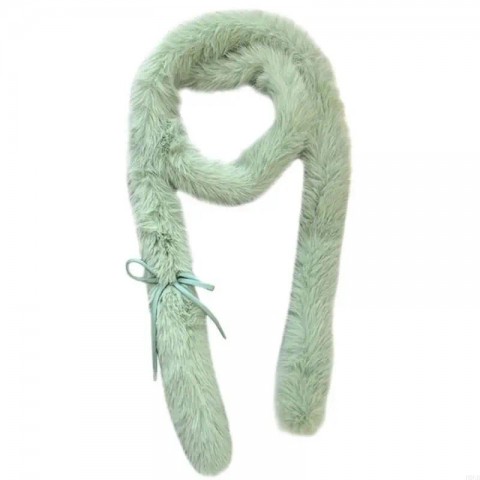 Elegant Harajuku Long Faux Fur Scarf for Girls Winter Warmth
