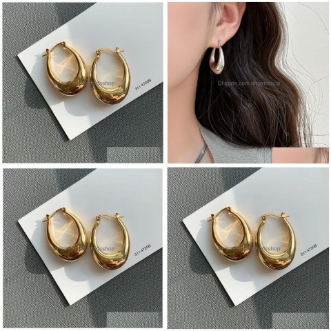 Stud Earrings for Women in 18K Gold Plated Sterling Silver with Heart Design