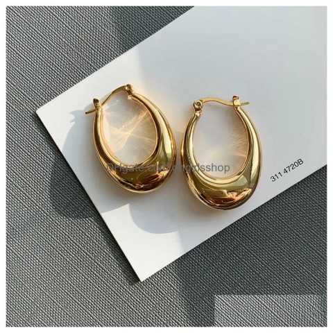 Stud Earrings for Women in 18K Gold Plated Sterling Silver with Heart Design