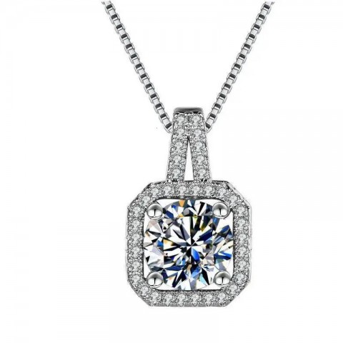 925 Sterling Silver Pendant Necklace for Women, Sparkling CZ Birthstone Gift