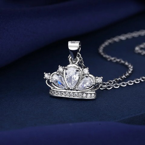 925 Sterling Silver Pendant Necklace for Women, Sparkling CZ Birthstone Gift