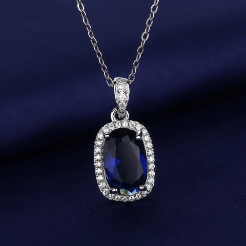 925 Sterling Silver Pendant Necklace for Women, Sparkling CZ Birthstone Gift