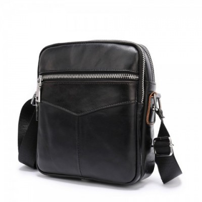 Mens Genuine Leather Briefcase with Crossbody Strap, Multi-functional PU Shoulder Bag