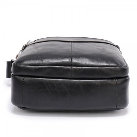 Mens Genuine Leather Briefcase with Crossbody Strap, Multi-functional PU Shoulder Bag