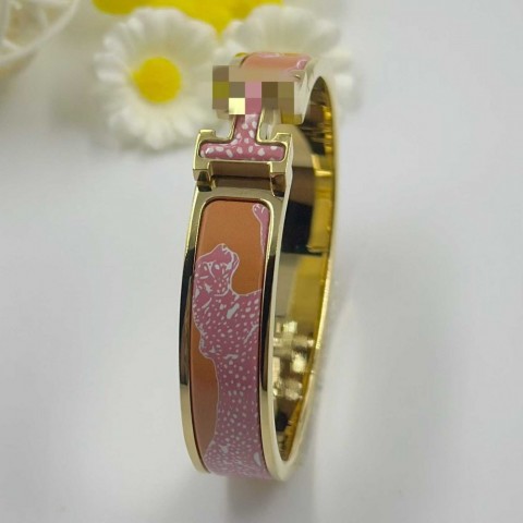 H Letter Bangle Bracelet Unisex 12mm Titanium Enamel