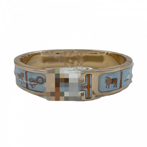 H Letter Bangle Bracelet Unisex 12mm Titanium Enamel