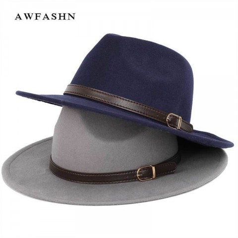 Top Vintage Wide Brim Fedora Hat for Men and Women
