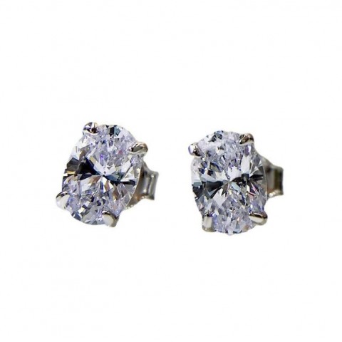 Choucong Women's Sterling Silver Moissanite Stud Earrings