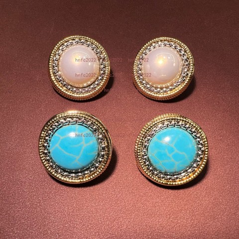 Turquoise High-Brightness Pearl Stud Earrings - Luxury S925 Sterling Silver with 18K Gold Plating - Perfect Holiday Gift for Women