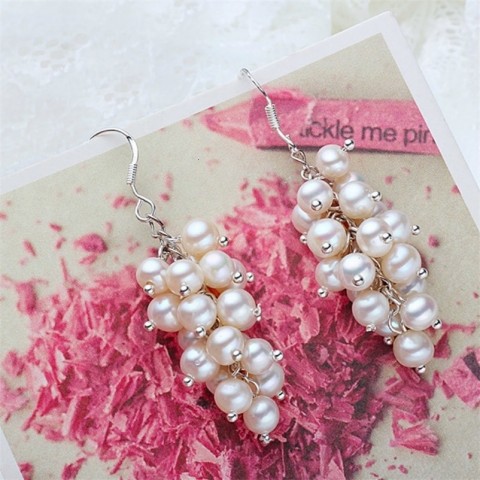 Natural Freshwater Pearl Drop Earrings for Women - Bohemian Style Gift