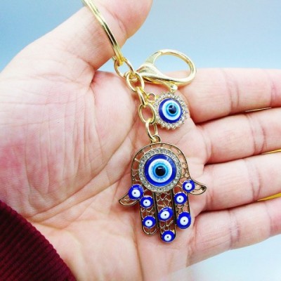 Fatima Magic Hand Keychain, Blue Eye Design, Alloy Material, Boys