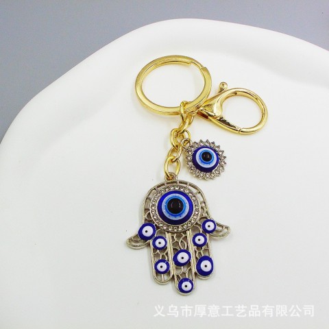 Fatima Magic Hand Keychain, Blue Eye Design, Alloy Material, Boys