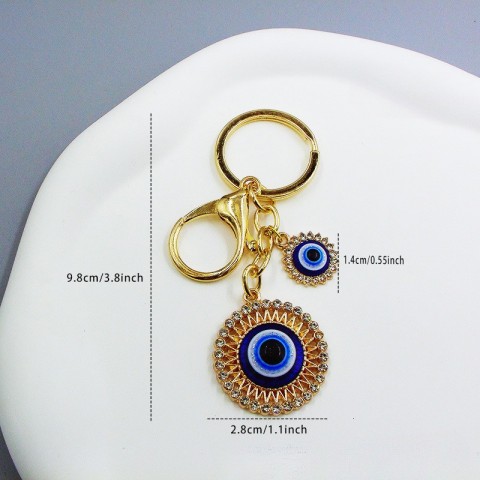 Fatima Magic Hand Keychain, Blue Eye Design, Alloy Material, Boys