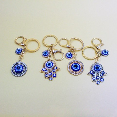 Fatima Magic Hand Keychain, Blue Eye Design, Alloy Material, Boys