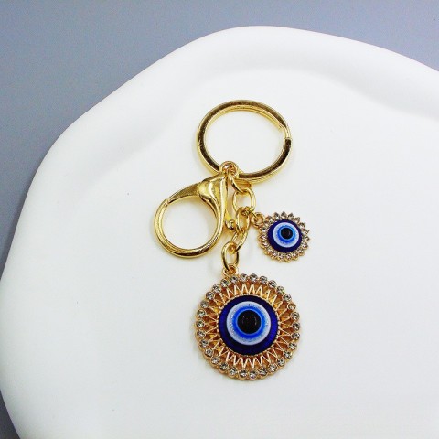 Fatima Magic Hand Keychain, Blue Eye Design, Alloy Material, Boys