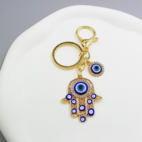 Fatima Magic Hand Keychain, Blue Eye Design, Alloy Material, Boys