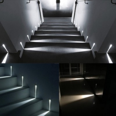 3W Plated Wall LED Light for Recessed Stairs - Warm to Cold White