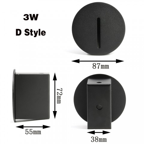 3W Plated Wall LED Light for Recessed Stairs - Warm to Cold White